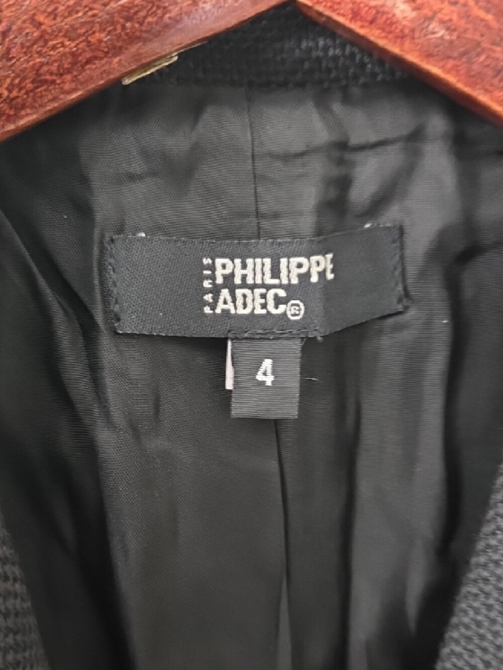 Philippe Adec Black Blazer with White Contrast Stitching - Picture 2 of 7